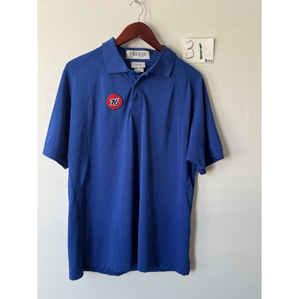 Union 76 Gas Station Employee Uniform Polo Shirt Mens M Blue Aramark WearGuard